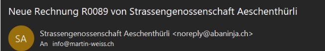 Email Jahresrechnung